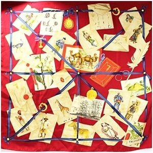 Trussardi silk scarf in red print